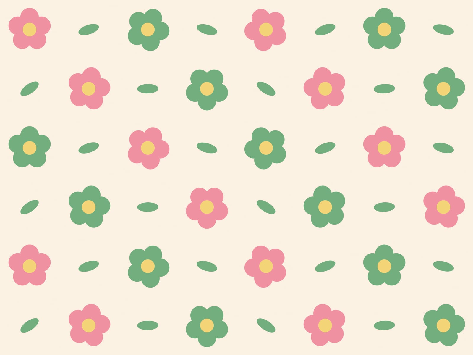 Bloom Café pattern of circles and leaves