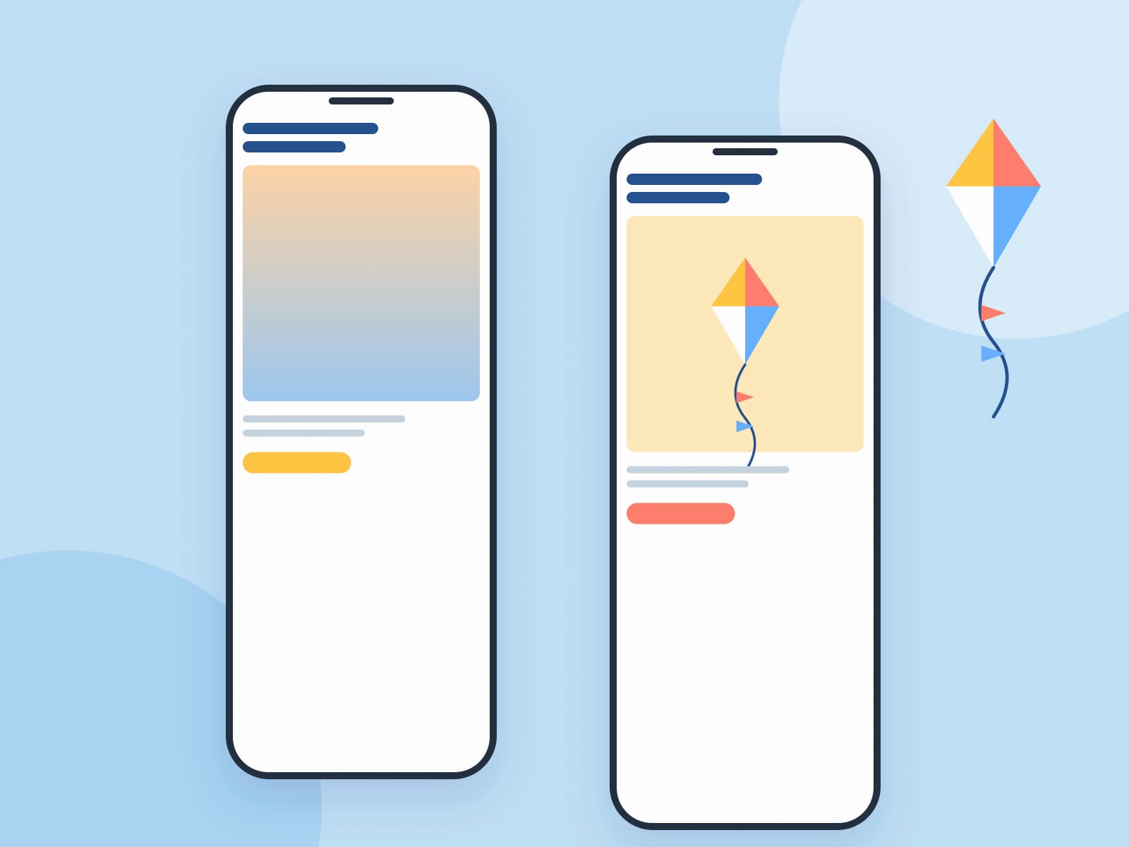 Kite Studio website on mobile screens