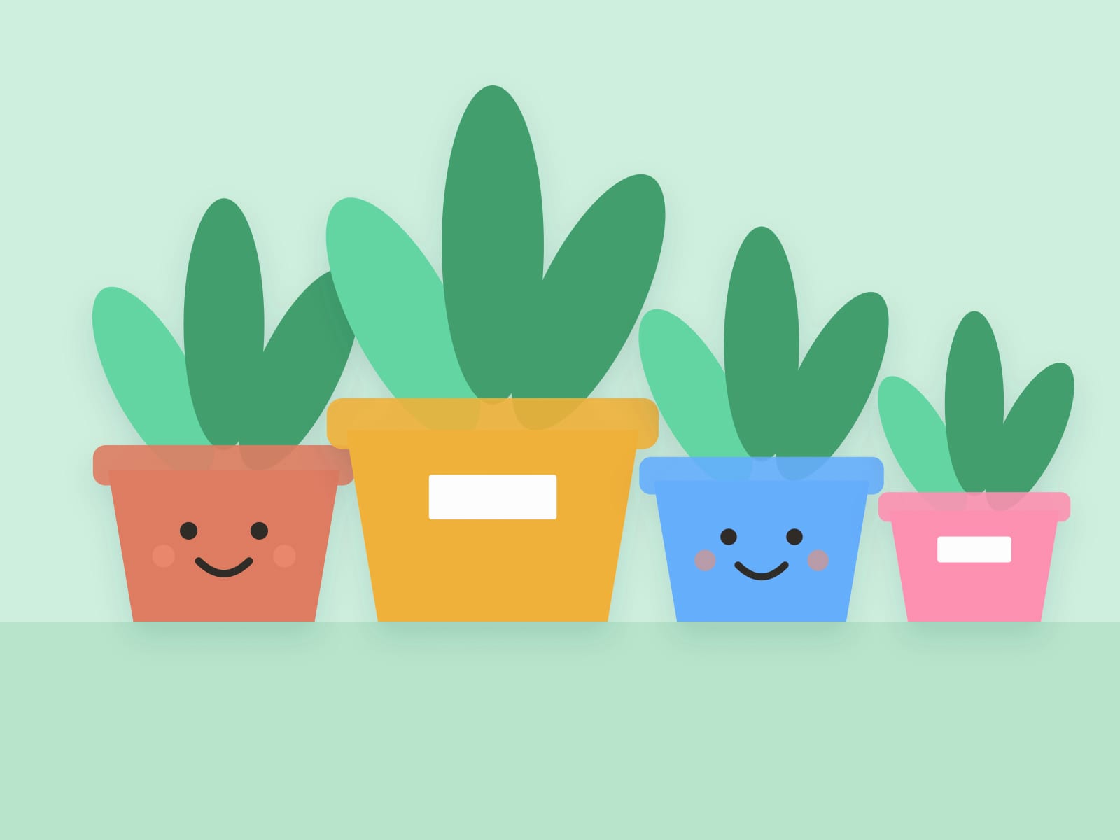 Happy Plants Co. pots and labels